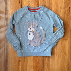 Cute Mini Boden Cat Sweatshirt Size 8-9